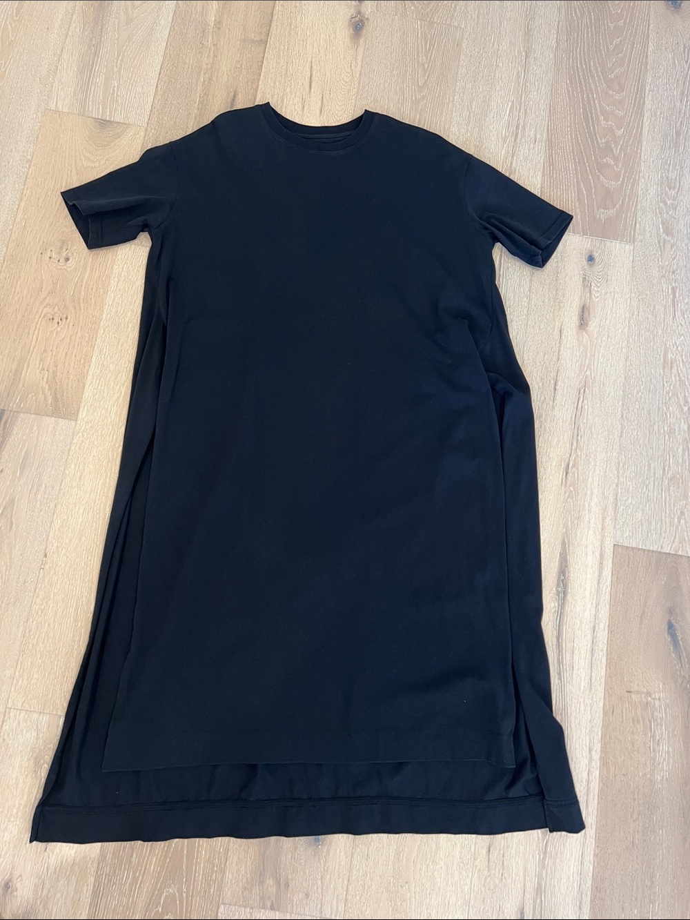 Acne Black Short-Sleeve Crewneck T Shirt Dress